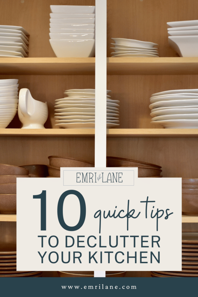 Organized shelves in kitchen